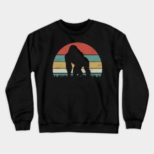 Silverback Gorilla Silhouette Distressed Vintage Graphic Crewneck Sweatshirt